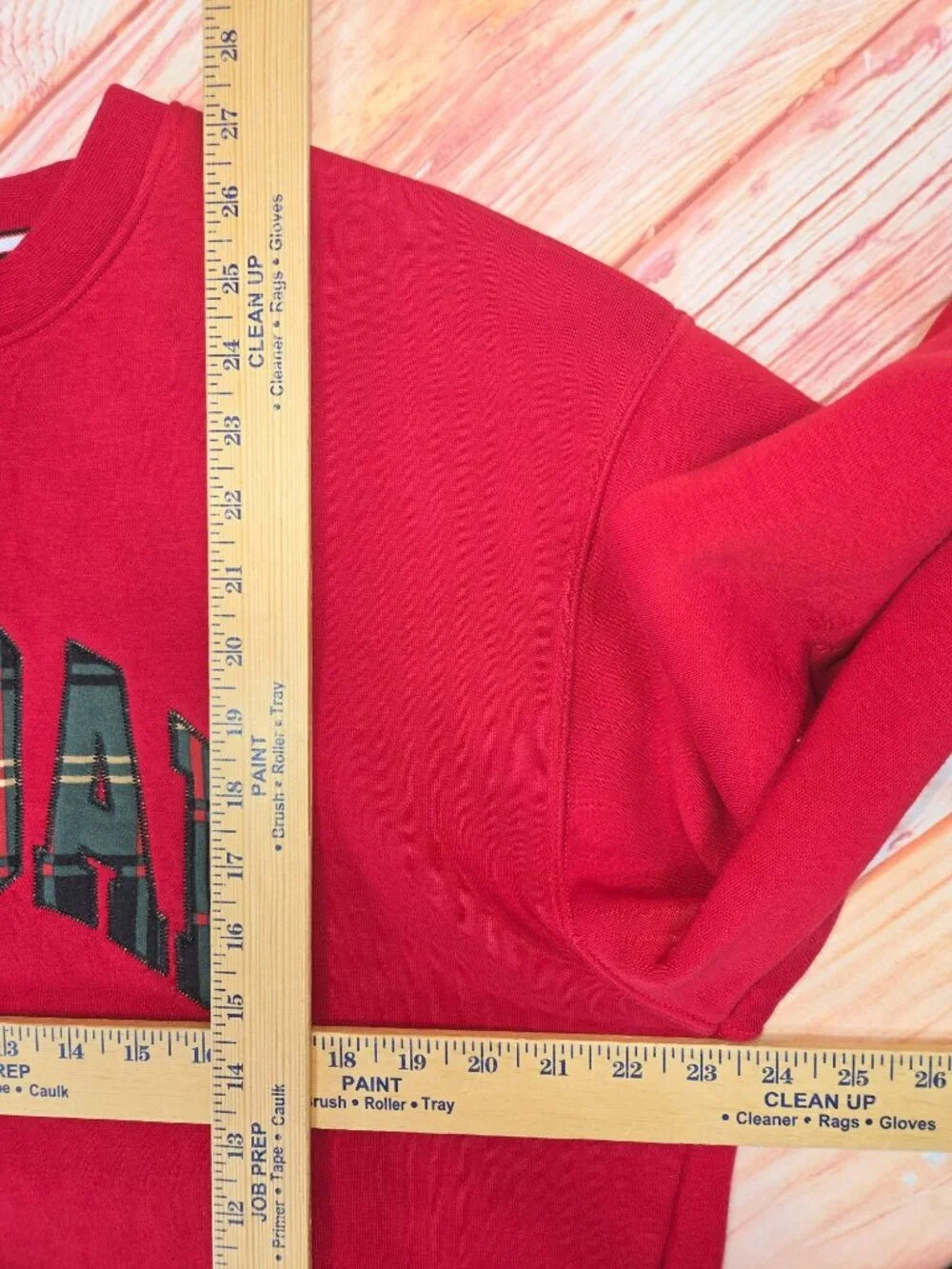 Jordan Men's Red Plaid Logo Crew Sweatshirt Large